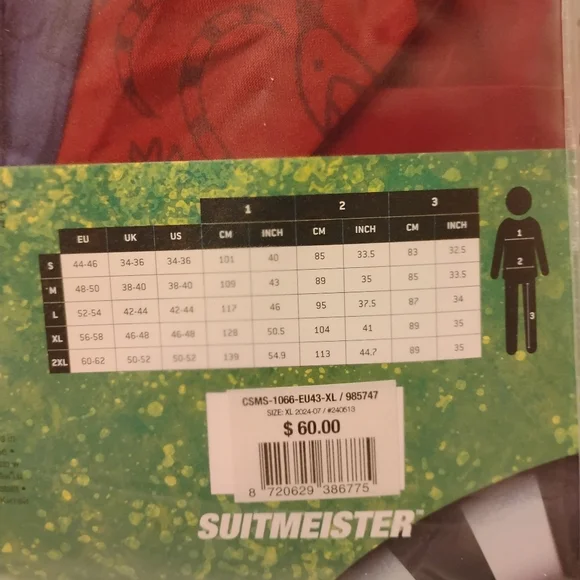 🆕 Suitmeister Beetlejuice Wedding Suit Adult Halloween Costume XL, NEW - Picture 9 of 10